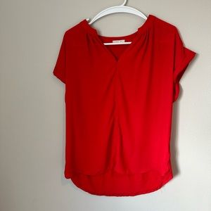 Pleione vibrant red blouse